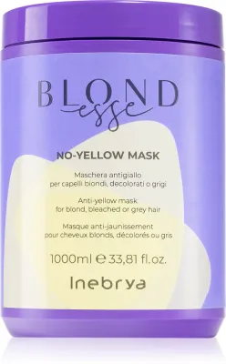 Inebrya BLONDesse No-Yellow Mask - Маска для волос, нейтрализующая желтые оттенки, 1000 мл