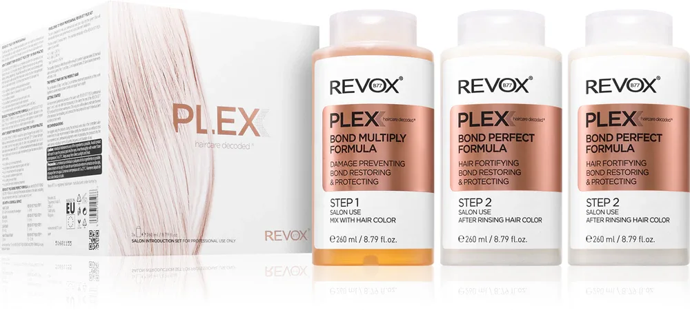 Revox B77 PLEX Hair Rebuilding System Professional Set - Набор для окрашенных и поврежденных волос для профессионального использования, 3 мл