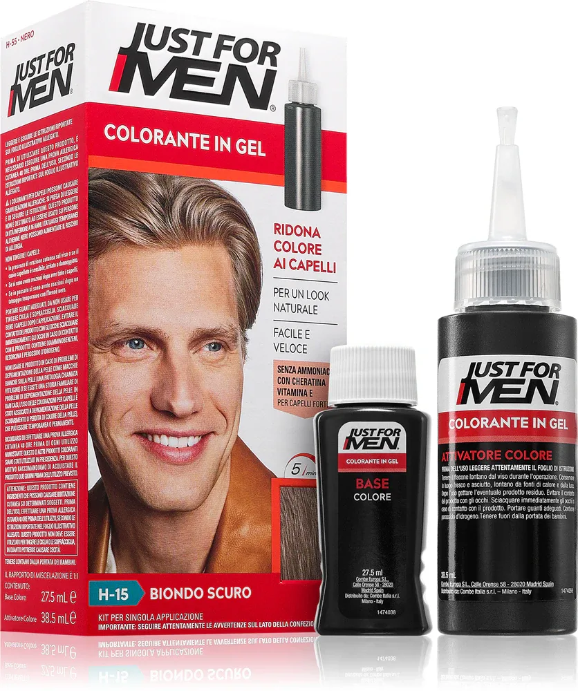 Just for Men Color Kit - Тонирующая краска для волос для мужчин, 1 шт, оттенок H-15 Dark Blond / Lightest Brown