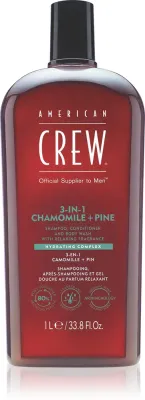 American Crew 3 in 1 Chamimile + Pine - шампунь 3 в 1, кондиционер и гель для душа для мужчин