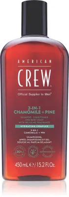 American Crew 3 in 1 Chamimile + Pine - шампунь 3 в 1, кондиционер и гель для душа для мужчин, 450 мл