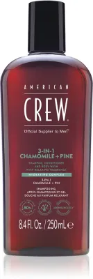 American Crew 3 in 1 Chamimile + Pine - шампунь 3 в 1, кондиционер и гель для душа для мужчин, 250 мл