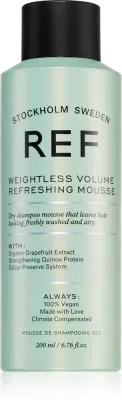 REF Weightless Volume Refreshing Mousse - Сухой шампунь в пене для объема волос, 200 мл