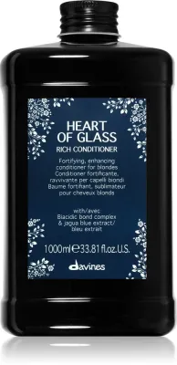 Davines Heart of Glass Rich Conditioner - Укрепляющий бальзам для светлых волос, 1000 мл