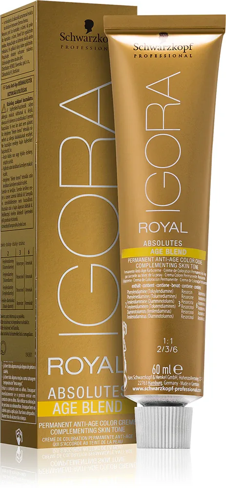 Schwarzkopf Professional IGORA Royal Absolutes Age Blend - Краска для волос, 60 мл, оттенок 8-140 Light Blonde Cendré Beige Natural