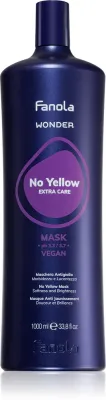 Fanola Wonder No Yellow Extra Care Mask - Маска для волос, нейтрализующая желтые оттенки, 1000 мл