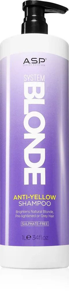 ASP System Blonde Anti-Yellow - Осветляющий шампунь для блондинок и седых волос