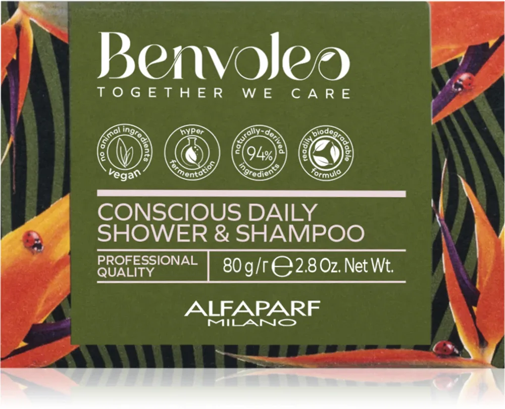 Alfaparf Milano Benvoleo Daily - Органический шампунь в форме кубика 3 в 1, 80 г