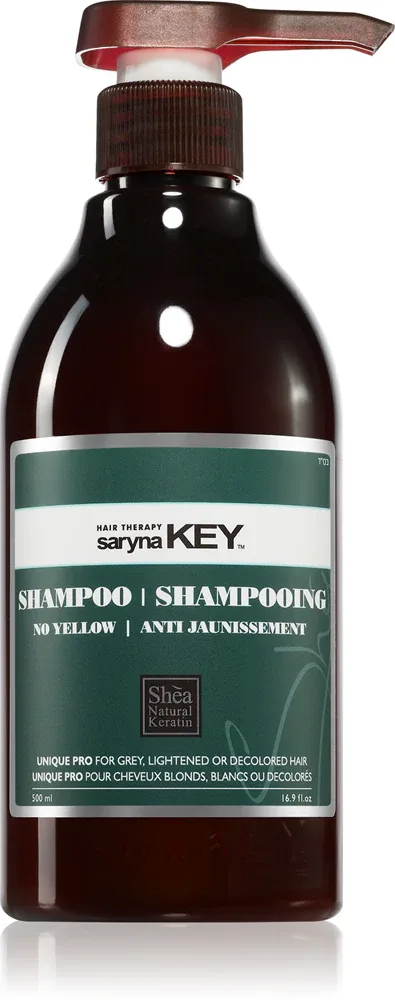Saryna Key No Yellow - Шампунь для волос, нейтрализующий желтые оттенки с маслом ши, 500 мл