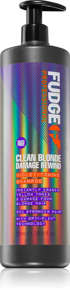 Fudge Clean Blonde Damage Rewind - Фиолетовый тонирующий шампунь для светлых волос с балаяжем