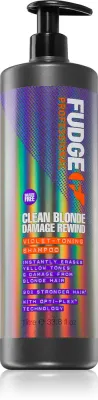 Fudge Clean Blonde Damage Rewind - Фиолетовый тонирующий шампунь для светлых волос с балаяжем, 1000 мл