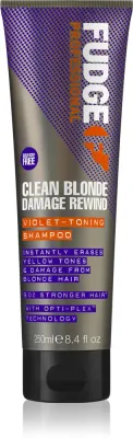 Fudge Clean Blonde Damage Rewind - Фиолетовый тонирующий шампунь для светлых волос с балаяжем, 250 мл