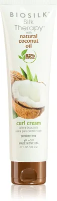 Biosilk Silk Therapy Natural Coconut Oil - Крем для волос для кудрявых и волнистых волос, 148 мл