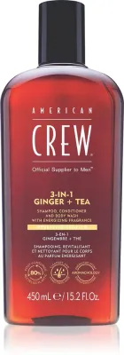 American Crew 3 in 1 Ginger + Tea - шампунь 3 в 1, кондиционер и гель для душа для мужчин, 450 мл