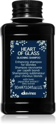 Davines Heart of Glass Silkening Shampoo - Нежный очищающий шампунь для светлых волос, 90 мл