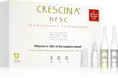 Crescina Transdermic 500 Re-Growth and Anti-Hair Loss - Уход, способствующий росту волос и предотвращающий их выпадение для мужчин, 20 мл