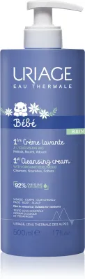 Uriage Bebe 1st Cleansing Cream - Нежный очищающий крем для детей с рождения, 500 мл