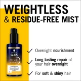 Спрей для волос Schwarzkopf Gliss Oil Nutritive ночной, с аргановым маслом, для сухих и ломких волос, 100 мл Night Nutri Mist — фото 3