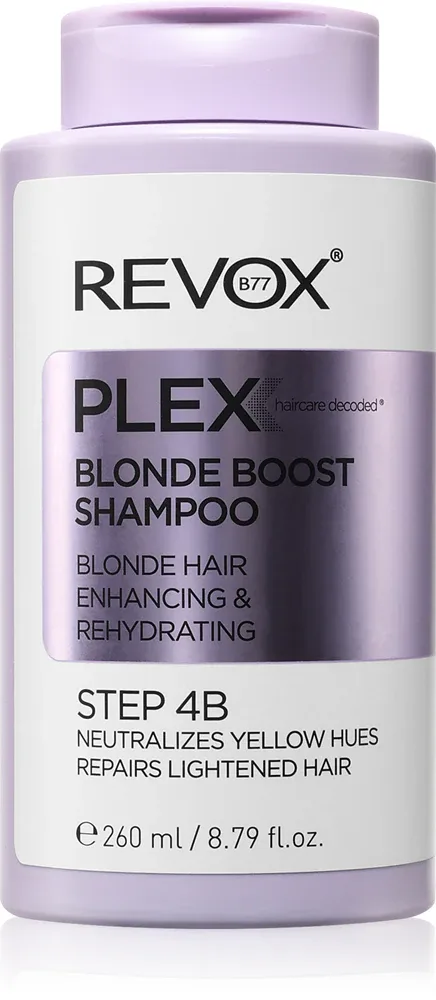 Revox B77 PLEX Blonde Boost Shampoo. Step 4B - Шампунь для нейтрализации желтых оттенков для блондинок, 260 мл