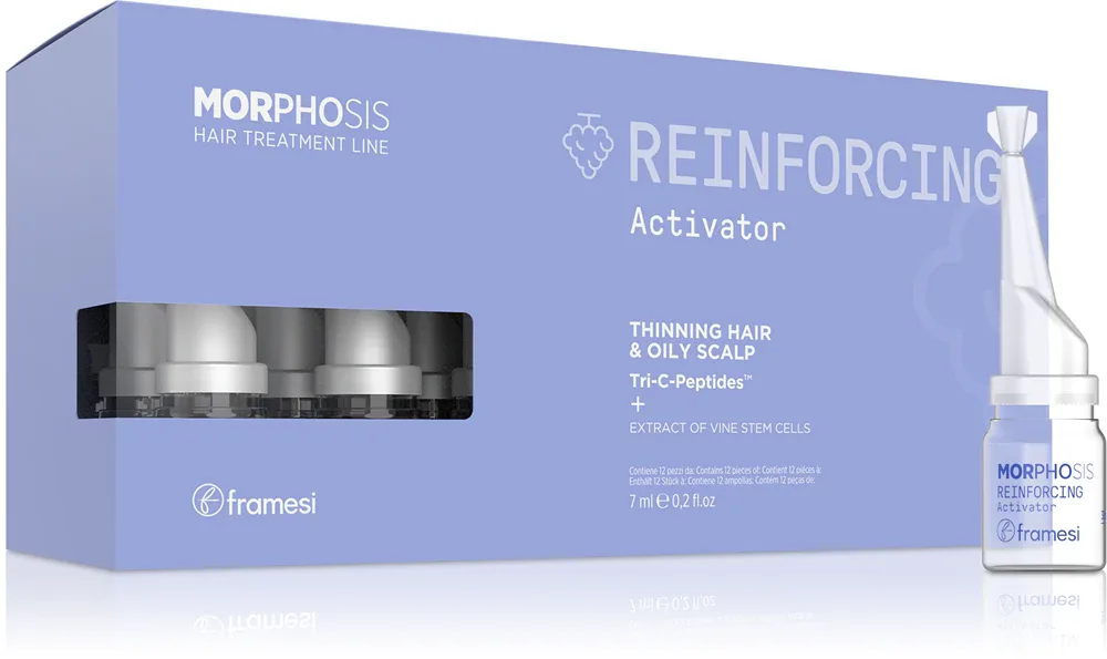 Уход для кожи головы Framesi Morphosis Reinforcing укрепляющий, с биотином и пантенолом, 12 × 7 мл