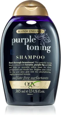 OGX Blonde Enhance+ Purple Toning - фиолетовый шампунь, нейтрализующий желтоватые оттенки, 385 мл