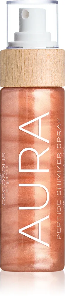 COCOSOLIS AURA Peptide Shimmer Spray - Увлажняющий спрей с блестками, 100 мл, оттенок с ароматом Raspberry