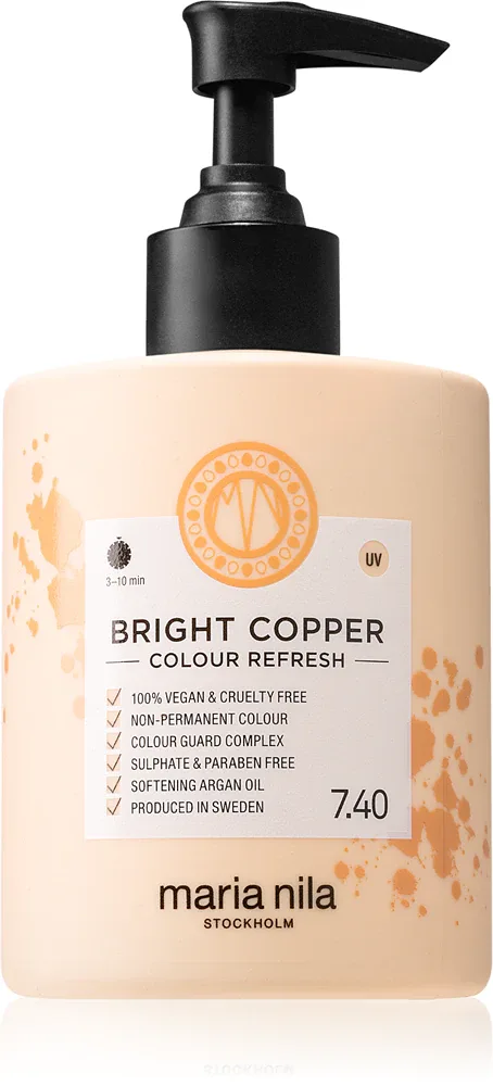 Maria Nila Colour Refresh Bright Copper - Нежная питательная маска без постоянных красящих пигментов, оттенок wytrzyma 4 – 10 umyć 7.40 300 мл