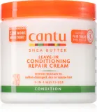 CANTU Shea Butter Leav-In Cond Cream - Несмываемый кондиционер для поврежденных волос, 453 г — фото 1