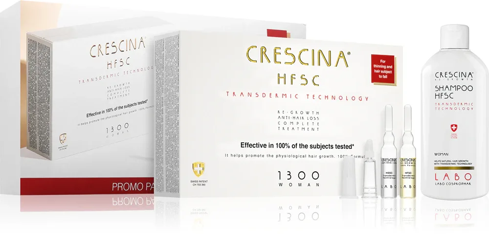 Crescina Transdermic 1300 Re-Growth and Anti-Hair Loss - Уход, способствующий росту волос и предотвращающий их выпадение для женщин, удобная упаковка wygodne opakowanie, 1 шт