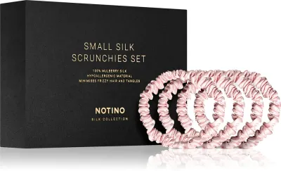 Набор резинок для волос Notino Silk Collection Small Scrunchie Set шёлковых, маленьких, 4 шт