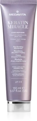 Medavita Keratin Miracle Sleek Hair Mask - Увлажняющая маска для волос, разглаживающая, 150 мл