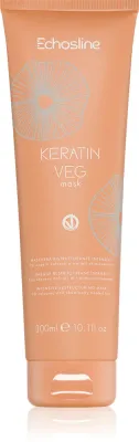Echosline Keratin veg Mask - Интенсивно питательная маска для сухих и пористых волос с аминокислотами, 300 мл