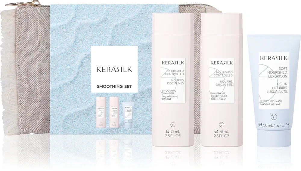 KERASILK Essentials Smoothing Set - Набор для укладки волос в путешествиях, 3 шт