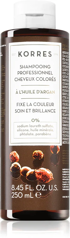 Korres Argan Oil - Очищающий шампунь для окрашенных волос, 250 мл