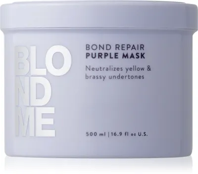 Schwarzkopf Professional Blondme Bond Repair Purple Mask - Маска для волос, нейтрализующая желтые оттенки, 500 мл