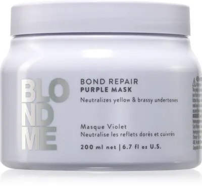 Schwarzkopf Professional Blondme Bond Repair Purple Mask - Маска для волос, нейтрализующая желтые оттенки, 200 мл