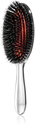 Janeke Chromium Line Air-Cushioned Brush with Bristles and Nylon Reinforcement - Овальная щетка для волос 22 x 7 cm, 1 шт