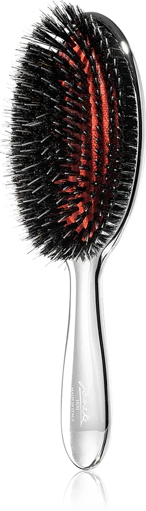 Janeke Chromium Line Air-Cushioned Brush with Bristles and Nylon Reinforcement - Овальная щетка для волос 22 x 7 cm, 1 шт