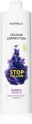 Montibello Colour Correction Stop Yellow - шампунь для осветленных и блонд волос, нейтрализующий желтоватые оттенки, 1000 мл