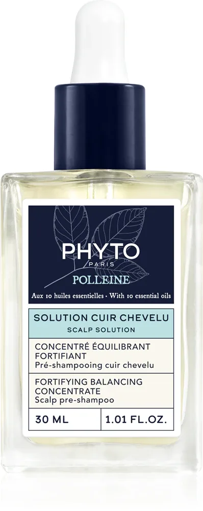 Phyto Polleine Fortifying Balancing Concentrate - Питательное предварительное уходовое средство для жирной кожи головы, 30 мл