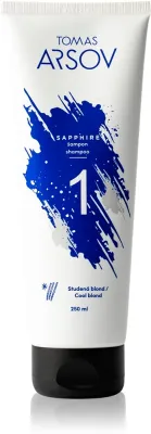 Tomas Arsov Sapphire Blonde Shampoo - Шампунь для нейтрализации желтых оттенков на осветленных волосах с холодным блондом, 250 мл