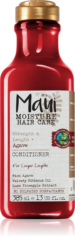 Maui Moisture Strength & Lenght + Agave - Укрепляющий кондиционер для волос после химических процедур, 385 мл