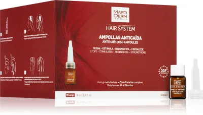 Ампулы для волос MartiDerm Hair System Anti Hair-Loss против выпадения, несмываемые