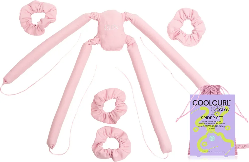 Бигуди для волос GLOV CoolCurl Spider Set для локонов и волн, 1 шт, оттенок Pink