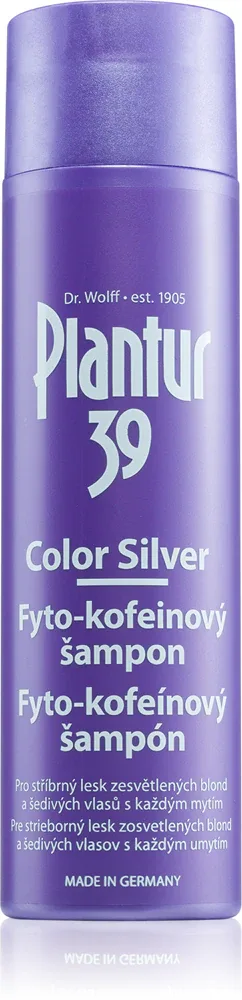 Plantur 39 Color Silver - Шампунь с кофеином, нейтрализующий желтоватые оттенки, 250 мл