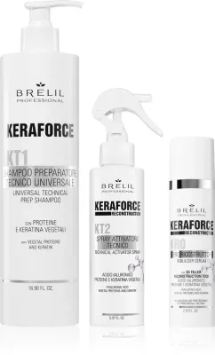 Brelil Professional Keraforce - набор для идеального вида волос, 3 шт