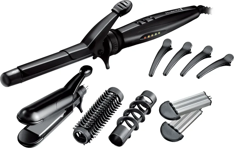 Плойка для завивки волос Remington S8670 Multistyler конусная, с запасными насадками, 1 шт
