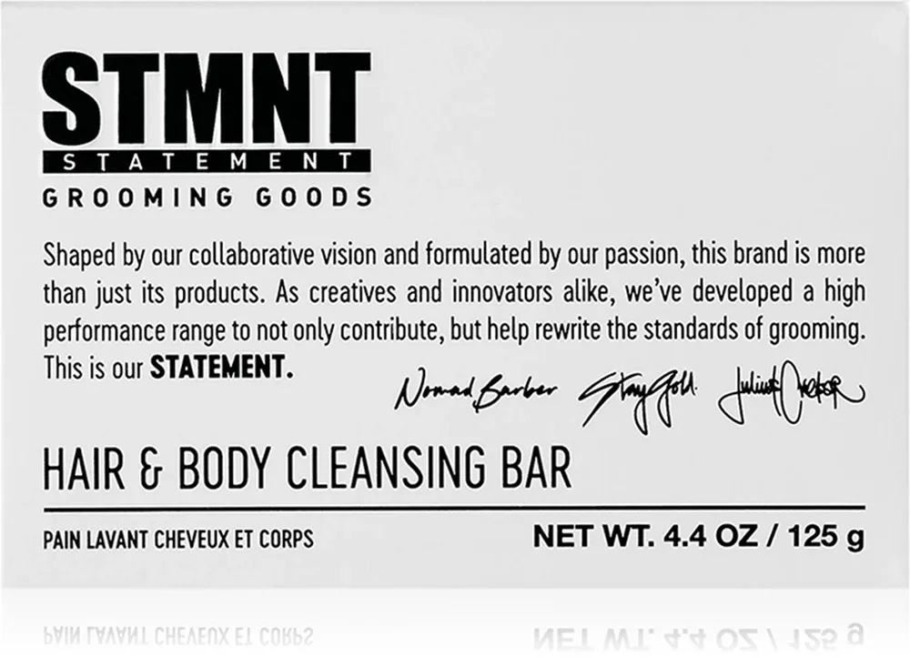 STMNT Care Hair & Body Cleansing Bar - В контексте шампуня для волос: очищающее мыло в виде кубика для волос, бороды и тела, 125 г
