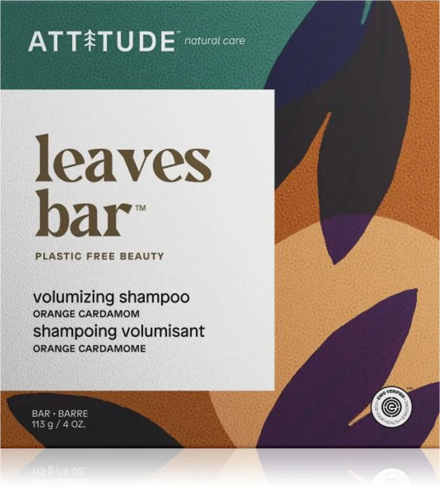 Attitude Leaves Bar Orange Cardamon - Шампунь в форме кубика для объема волос, 113 г