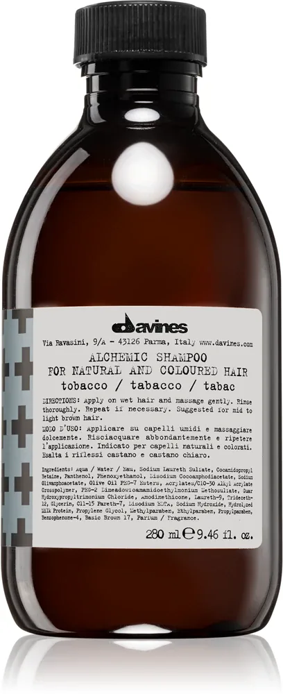 Davines Alchemic Shampoo Tobacco - Увлажняющий шампунь для подчеркивания цвета волос, 280 мл